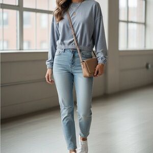 Gray Cropped Sweater